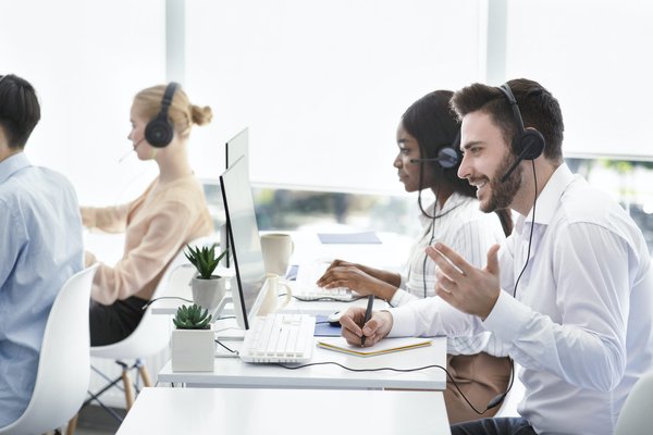 customer service representatives assisting clients